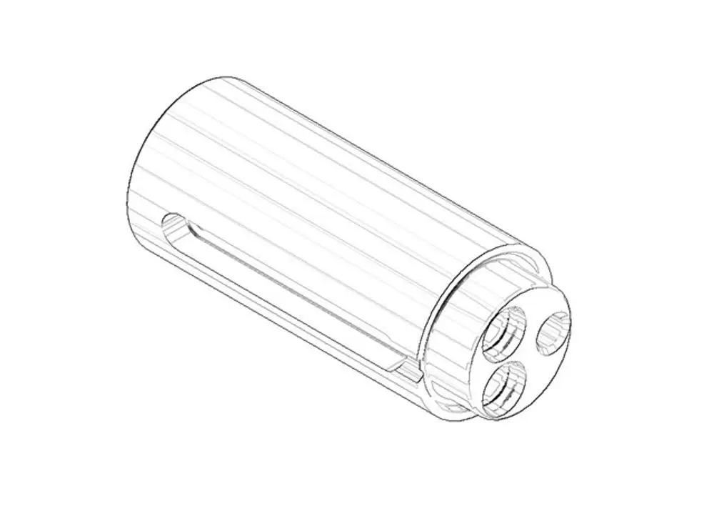 DORNBRACHT Anschluss mit Zugstangenführung ERSATZTEILE 09111006410 D. 35 x 83 mm Platin gebürstet, 09111006410-06 Galeriebild 1